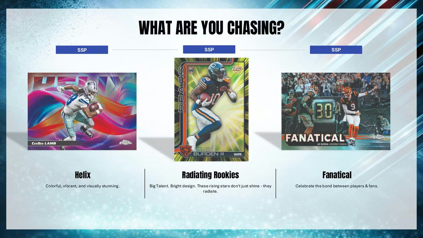 2025 Topps Chrome Football Hanger Box (contents may vary)