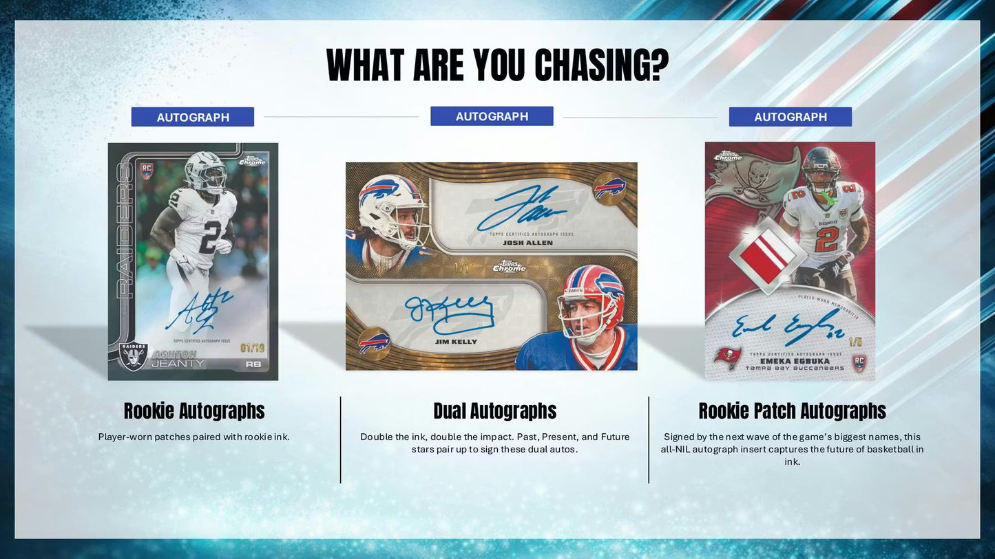 2025 Topps Chrome Football Hanger Box (contents may vary)