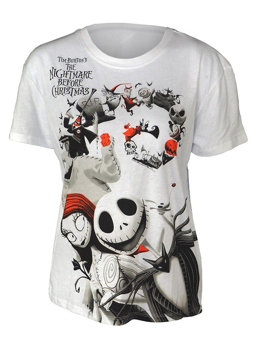 Nightmare Before Christmas Character Spiral T-Shirt