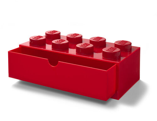 LEGO Stackable Storage: Desk Drawer with 4 Knobs, Red