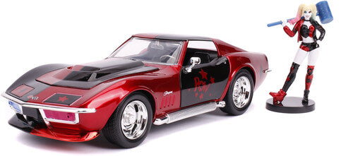 DC - 1:24 1969 Chevy Corvette Stingray Die-Cast Car & Harley Quinn Figure