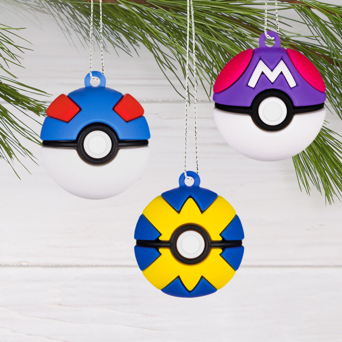 Hallmark Pokeball Mini PVC Ornament Set