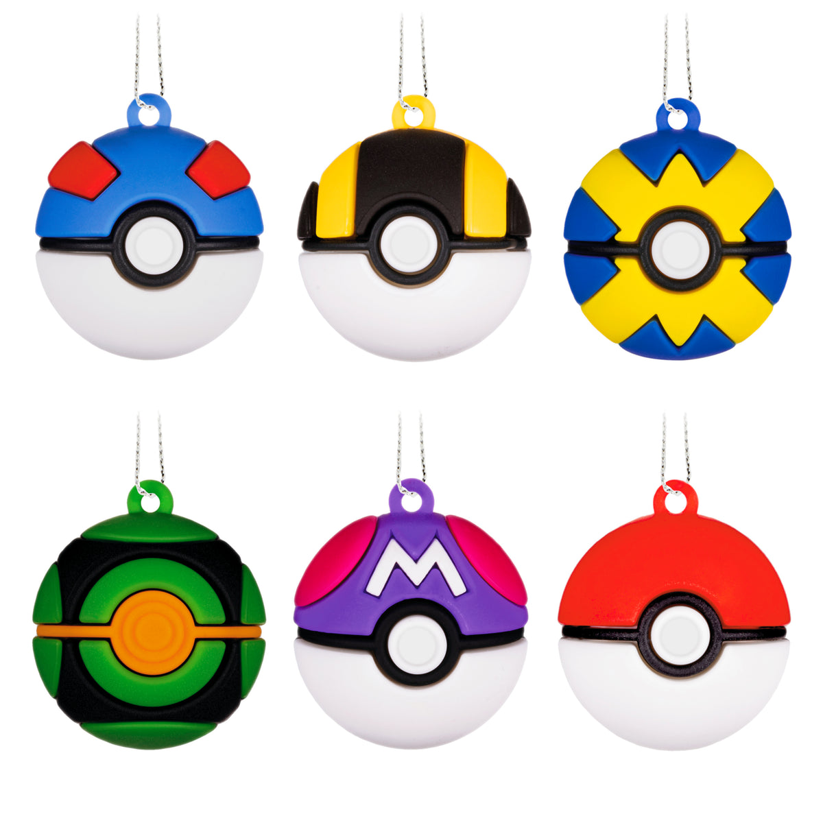 Hallmark Pokeball Mini PVC Ornament Set