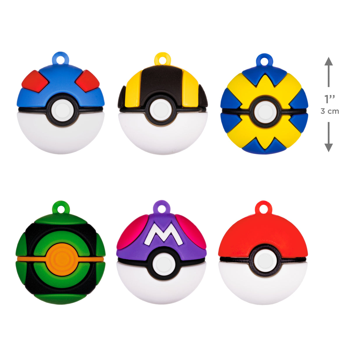 Hallmark Pokeball Mini PVC Ornament Set