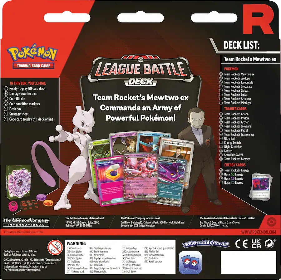 Pokemon TCG: Team Rocket’s Mewtwo ex League Battle Deck