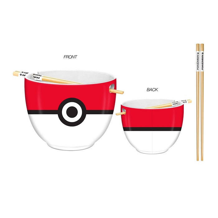 Pokemon Pokeball Ramen Bowl & Chopsticks Set