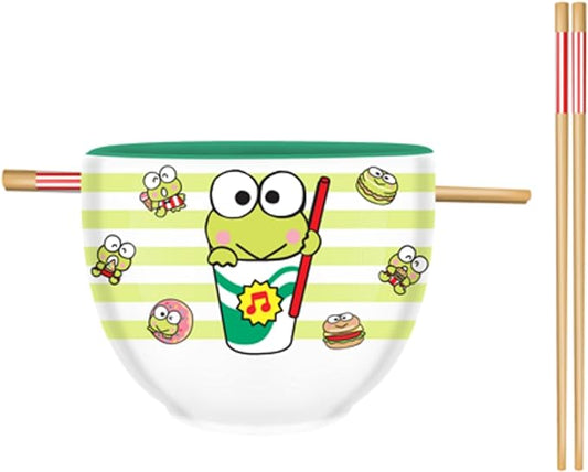 Sanrio Keroppi Foodie Icons 20oz Ceramic Ramen Bowl with Chopsticks