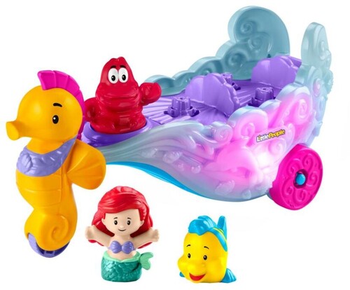 Little People Disney Princess The Little Mermaid Ariel's Light-Up Sea Carriage, with Ariel & Flounder