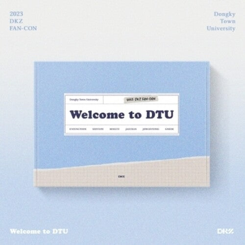 2023 DKZ Fan-Con - Welcome To DTU - 2 DVD Set, incl. 112pg Photobook, Pop-Up Card, 9-Cuts Photo, Folding Poster, 6x Photocards + DTU Diploma