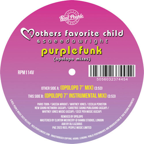 Mothers Favorite Child & Saeeda Wright - Purple Funk (Opolopo Remixes)