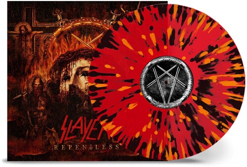 Slayer - Repentless - Transparent Red W/ Orange & Black Splatter