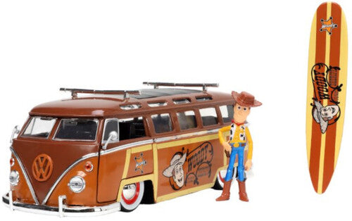 Disney Toy Story - Hollywood Rides - 1:24 VW Die-Cast Surf Bus & Woody Figure