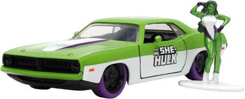 Marvel - Hollywood Rides - 1:32 '73 Plymouth Barracuda Die-Cast Car & She-Hulk Figure