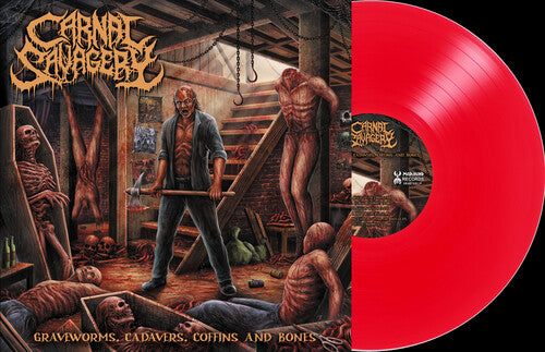 Carnal Savagery - Graveworms, Cadavers, Coffins and Bones - Clear Blood Red