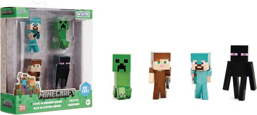 Minecraft - MetalFigs - 2.5" Diecast Figure 4-Pack (Steve, Alex, Creeper, Enderman)