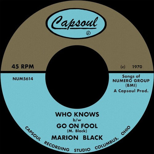 Marion Black - Go on Fool B/W Who Knows.