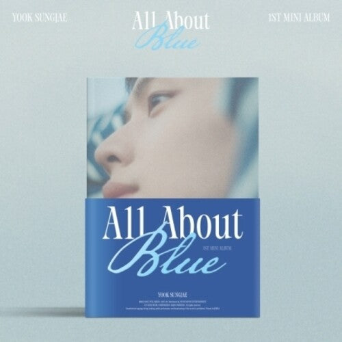 Yook Sungjae - All About Blue - incl. 180pg Photobook, Book Cover, 2 Photocards, Postcard, Sticker, Clear Bookmark + Swatch Card