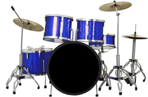 Classic 5-Piece Blue Sparkle Finish 1:4 Scale Miniature Drum Set Replica