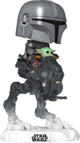 Funko POP! Rides Deluxe: Star Wars: The Mandalorian & Grogu - The Mandalorian with Grogu in Imperial Remnant AT-RT