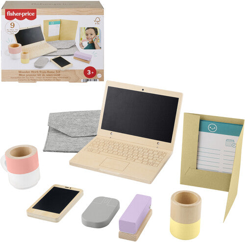 Fisher Price Wooden Work From Home 9-Piece Set