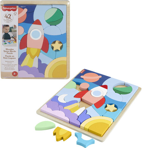 Fisher Price Wooden Space Blocks Puzzle