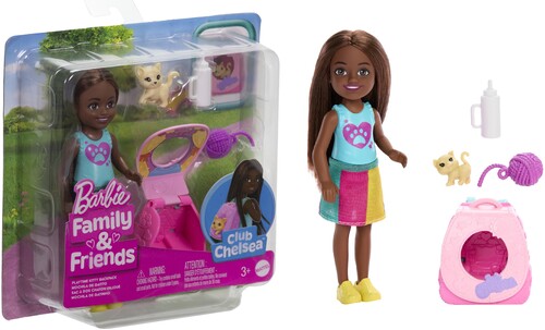 Barbie Family & Friends Chelsea Backpack Surprise Kitten, African American
