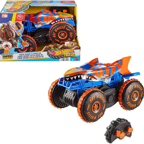 Hot Wheels Monster Trucks Sharks vs. Dinos 1:15 Tiger Shark Climber R/C Vehicle