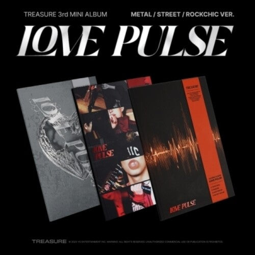 Treasure - Love Pulse - Random Cover Version - incl. 92pg Photobook, Paper Band, Character Card, Poster, 10pc Selfie Photocards, 2 Unit Photocards + Holder