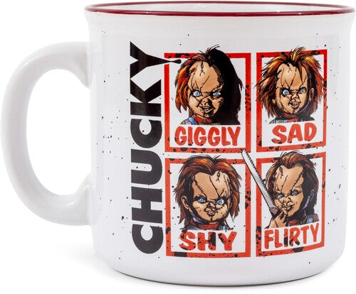 Child's Play - 20oz Ceramic Camper Mug - Chucky Emotions
