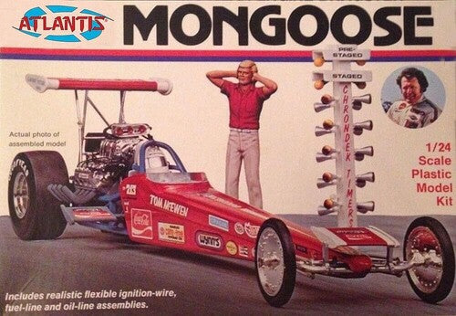 Tom Mongoose McEwen's Rear Engine Dragster with Christmas Tree Starting Light 1/24 Scale Model Kit