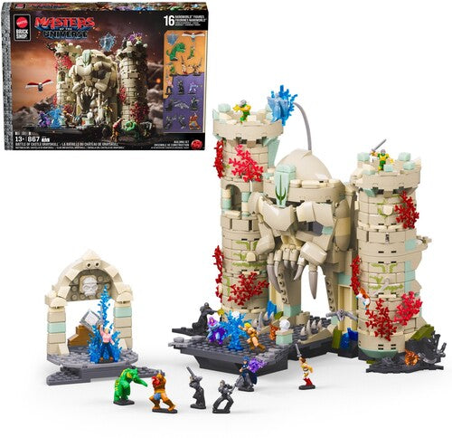 Mattel Brick Shop Masters of the Universe Battle of Castle Grayskull Building Set, 867 Piece Collectible Building Toy Set (He-Man, MOTU)