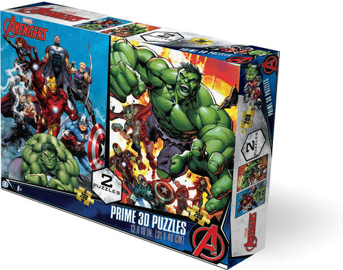 Marvel Avengers 2-Pack contains 2 x 200pc 12x18 in 3D Lenticular Puzzles