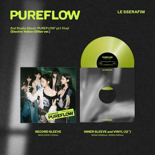 Le Sserafim - 2nd Studio Album 'PUREFLOW' pt.1 [Electric Yellow Glitter ver.]