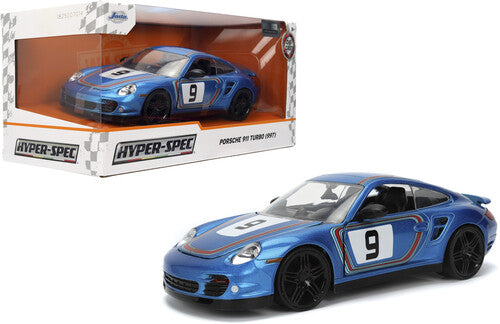 Jada Hyperspec 1/24 07 Porsche 911 Turbo 997 Blue Die-Cast Car
