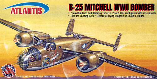 B-25 Mitchell Bomber The Flying Dragon with Swivel Stand 1:64 Scale Model Kit