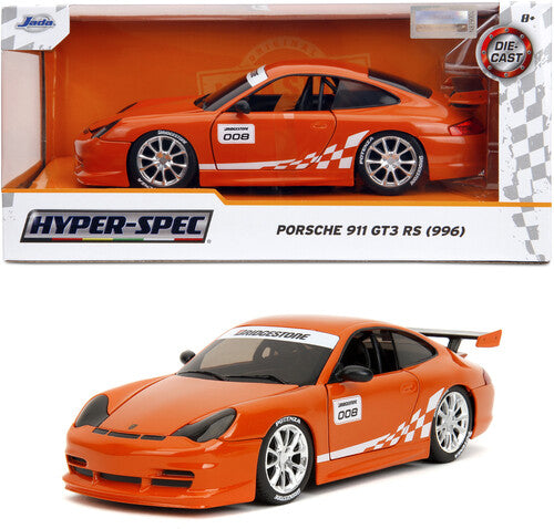 Hyper-Spec - 1:24 Porsche 911 GT3RS 996 Orange Die-Cast Car