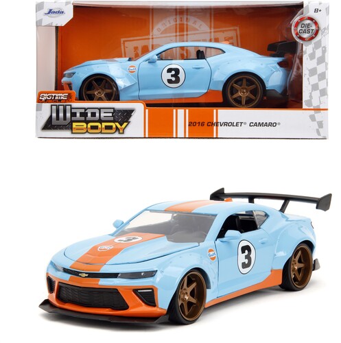 Big Time Muscle - 1:24 2016 Chevy Camaro SS Widebody Gulf Die-Cast Car