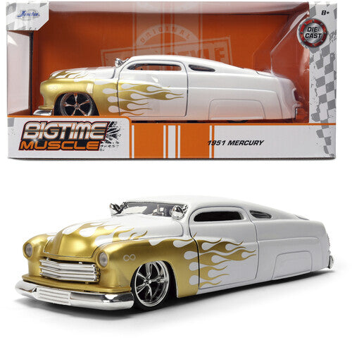 Big Time Muscle - 1:24 1951 Mercury White & Gold Die-Cast Car