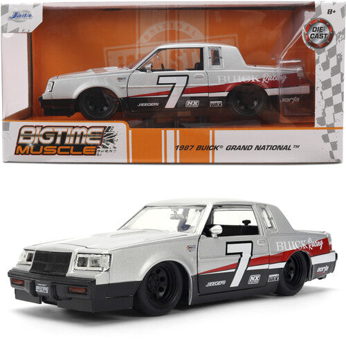 Big Time Muscle - 1:24 1987 Buick Grand National Silver:Black Die-Cast Car
