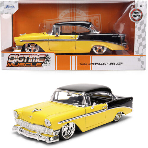 Big Time Muscle - 1:24 1956 Chevy Bel Air Yellow Die-Cast Car