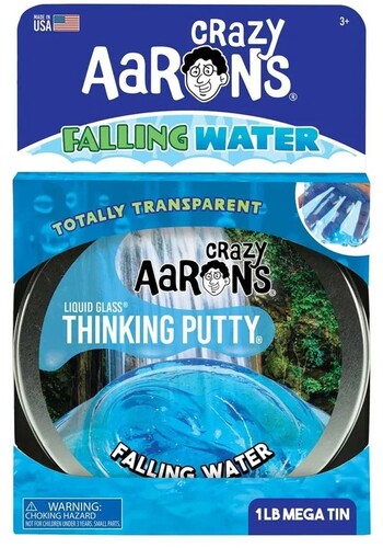 Crazy Aaron's Thinking Putty Liquid Glass Falling Water, 1LB Mega Tin