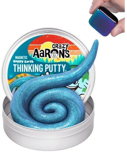 Crazy Aaron's Thinking Putty Magnetic Happy Earth, 4'' Full Size Tin