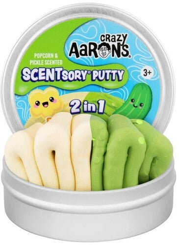Crazy Aaron's SCENTsory Thinking Putty Duos Popcorn/Pickle, 2.75'' Tin
