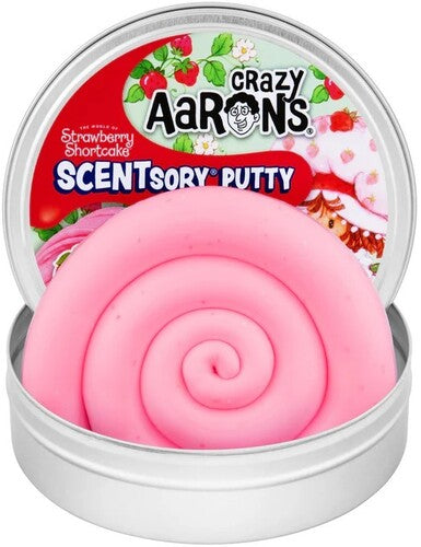 Crazy Aaron's SCENTsory Putty Strawberry Shortcake, 4'' Full Size Tin