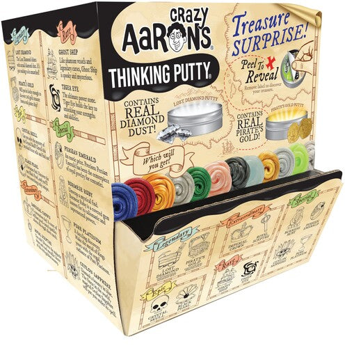 Crazy Aaron's Mini Thinking Putty Treasure Surprise POP Blind Mini 2'' Tin, 60-Piece PDQ