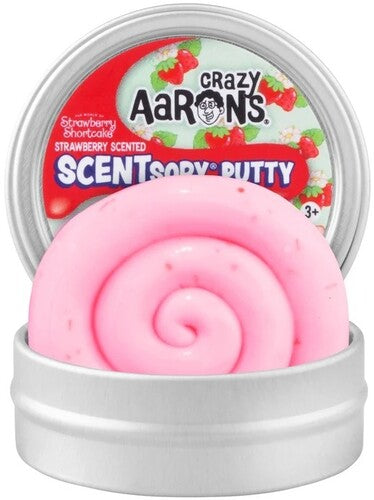 Crazy Aaron's SCENTsory Mini Thinking Putty Strawberry Shortcake, 2'' Tin