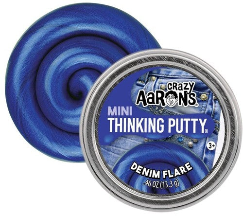 Crazy Aaron's Mini Thinking Putty Denim Flare, Mini 2'' Tin