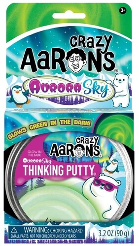 Crazy Aaron's Thinking Putty Aurora Sky, 4'' Full Size Tin