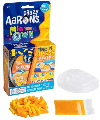 Crazy Aaron's Thinking Putty Mac & Cheese Mix It, 4'' Full Size Tin