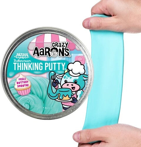Crazy Aaron's Thinking Putty Better Butter Buttercream, 4'' Full Size Tin
